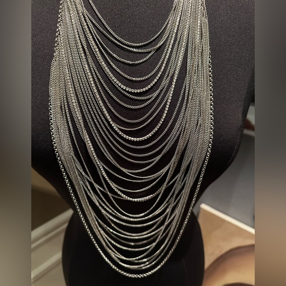 Aldo Elegant Silver Multi-Layer Necklace - Picture 3 of 8